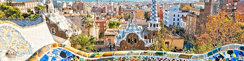 Park Guell i Barcelona, Spanien